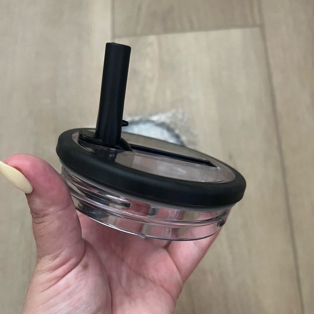 Black and Clear Tumbler Lid with Straw